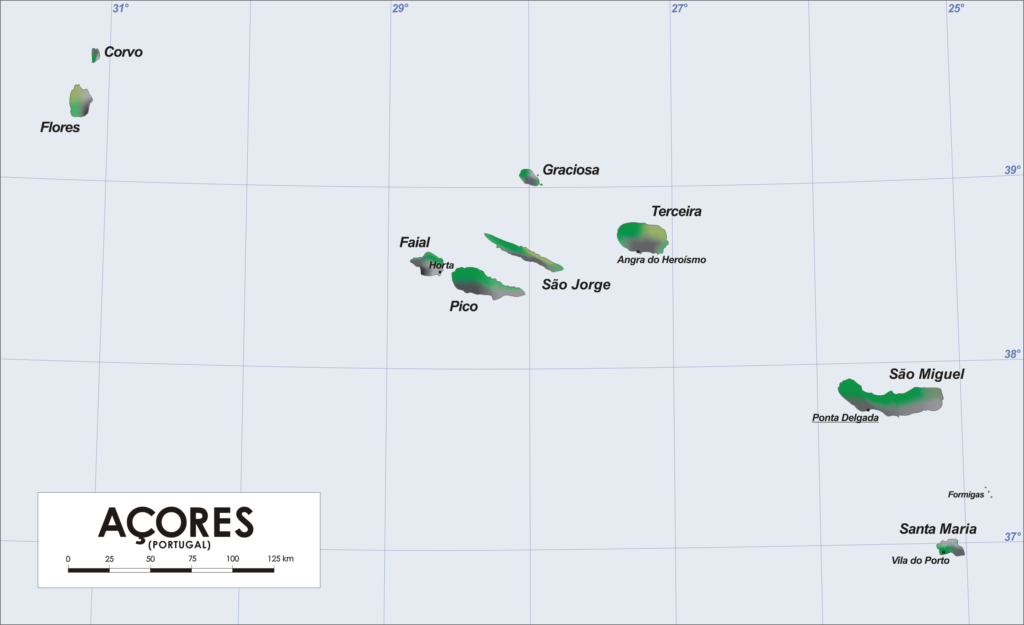 Mapa De Las Islas Azores Turismo Islas Azores