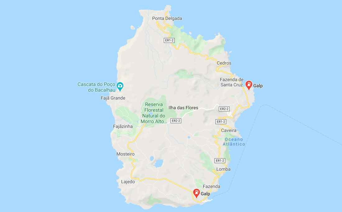 Mapa de Gasolineras en la isla de Flores